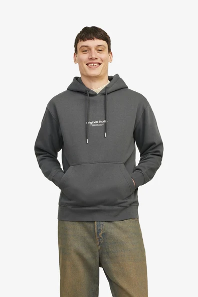Jack & Jones Jorvesterbro Erkek Gri Sweatshirt 12241687-IronGate