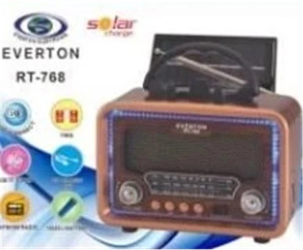 Everton Rt-768 -Usb-Tf-Am-Fm-Sw-Tws-Usb Şarj Nostaljik Radyo