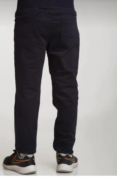 Uğur Böceği Çocuk Unisex Ribana Beli Lastikli Canvas Okul Pantolonu 10-15 Yaş - 9