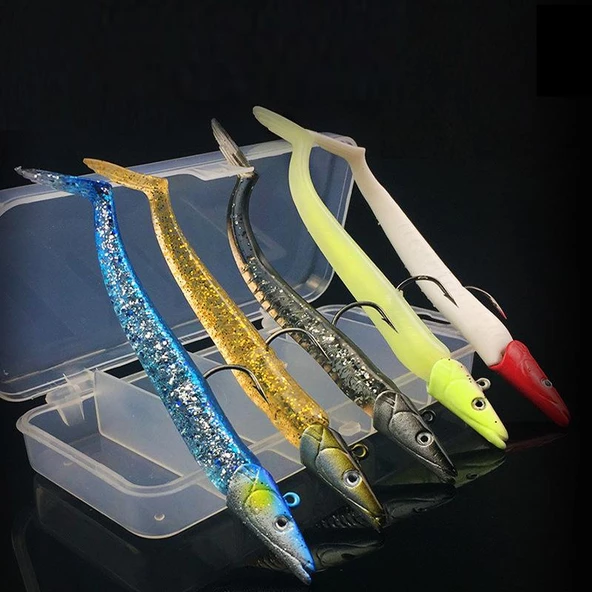 Valkyrie 5 Adet 12cm 20gr Silikon Jig Balık Yem Seti Çipura Levrek Katili Kutulu - 2