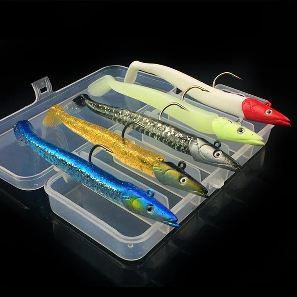 Valkyrie 5 Adet 12cm 20gr Silikon Jig Balık Yem Seti Çipura Levrek Katili Kutulu - 4