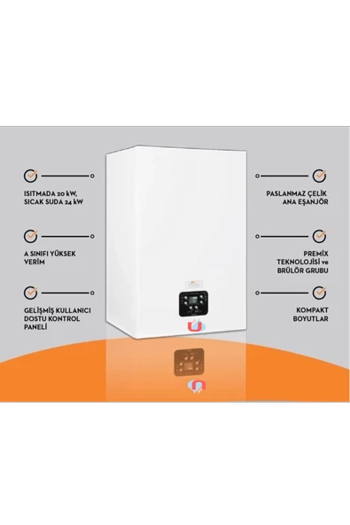 Ferroli Leone 20 kW Tam Yoğuşmalı Kombi (Baca Kiti Dahil) (Montaj Hariç) - 2