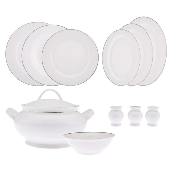Emsan Marly Platin 60 Parça New Bone Yemek Takımı