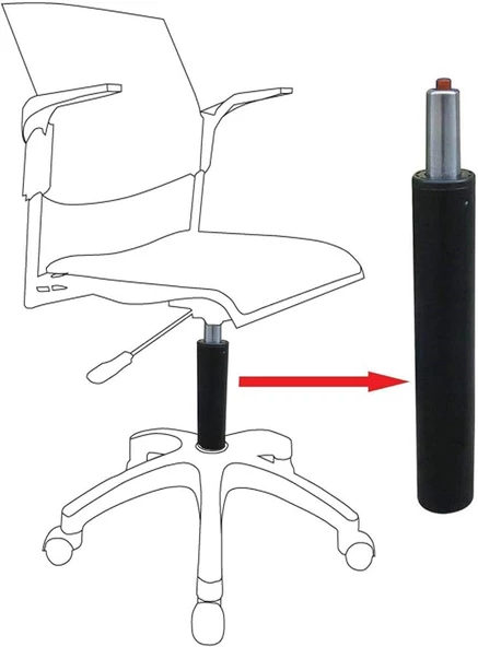 Ofis Sekreter Bilgisayar Koltuğu Amortisörü - Pistonu 140'lık