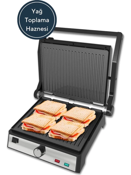 Kumtel Inox Tost ve Izgara Makinesi 2000W TTM-05 - 2