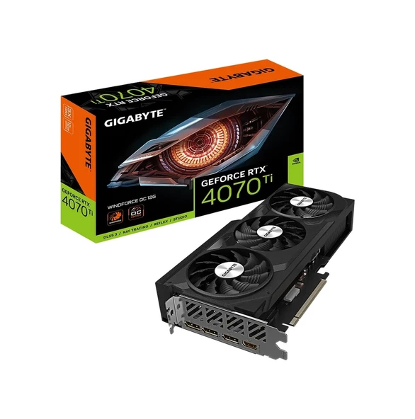 Gigabyte NVIDIA GeForce RTX 4070 Ti Windforce OC GV-N407TWF3OC-12GD 12 GB GDDR6X 192 Bit Ekran Kartı - Resim 1