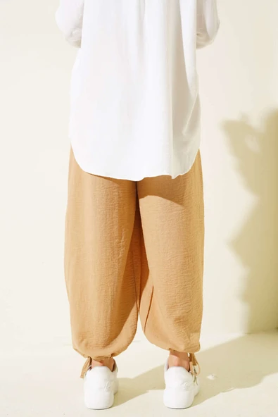 Önü Kargo Cepli Pantolon Camel - Resim 3