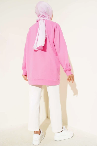 İki İplik Düz Tunik Pembe - Resim 3