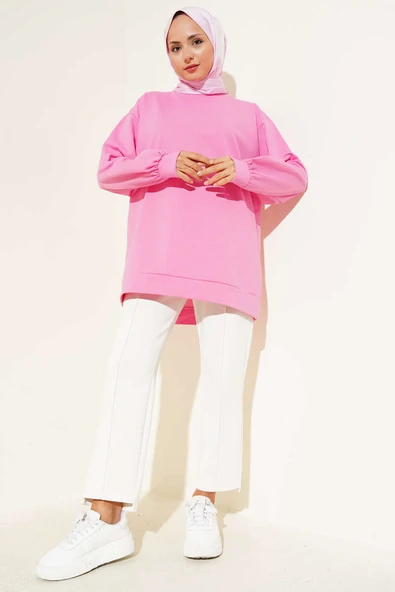İki İplik Düz Tunik Pembe - Resim 2