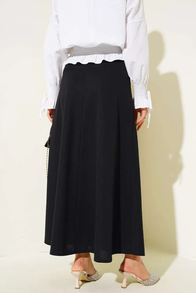 Bel Lastikli Basic Çan Etek Siyah - 3