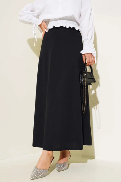 Bel Lastikli Basic Çan Etek Siyah