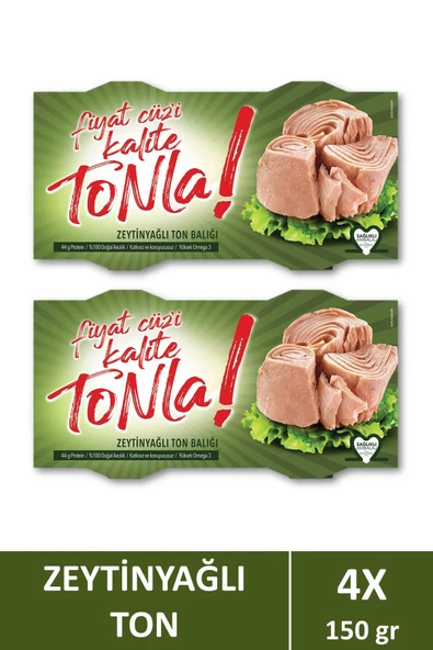 Kalite Tonla Zeytin Yağlı Ton Balığı 2x150 gr X2 Adet