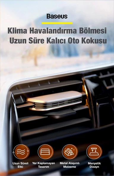 Baseus Metal Paddle Araç Havalandırma Bölmesi Hava Spreyi Oto Kokusu - 9