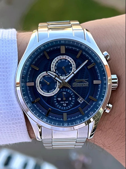 Slazenger Çelik Kordon İç Fonksiyonları Aktif 5 Atm Suya Dayanıklı Erkek Kol Saati ESL.9.1922.2.01 - Resim 3