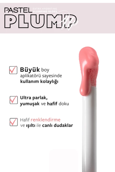Pastel Plump Up Extra Hydrating Plumping Gloss - Dolgunlaştıran Dudak Parlatıcısı 203 Cotton Candy - 3