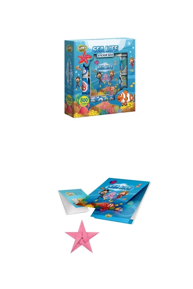 Çocuklar İçin 800+ Sticker Seti, Origami Kağıdı ve Not Defteri - Eğlenceli Çıkartma Kutusu - 5