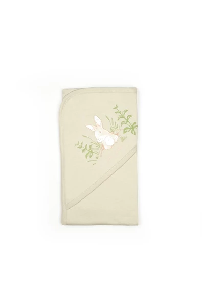 Bebek Başlıklı Battaniye %100 Organik Pamuk 85 x 85 cm, Bebek ve Yenidoğan Serisi - CSY5909 - 2