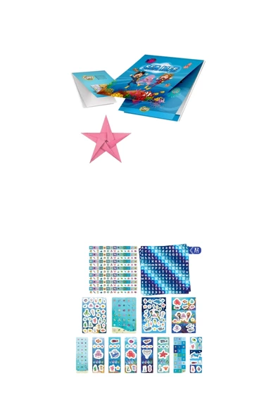 Çocuklar İçin 800+ Sticker Seti, Origami Kağıdı ve Not Defteri - Eğlenceli Çıkartma Kutusu - 7