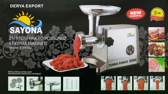 Sayona S-3500D Turbo Force 1800 W Kıyma Makinesi - 4