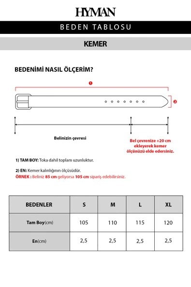 Erkek %100 Hakiki Deri Kemer - 5