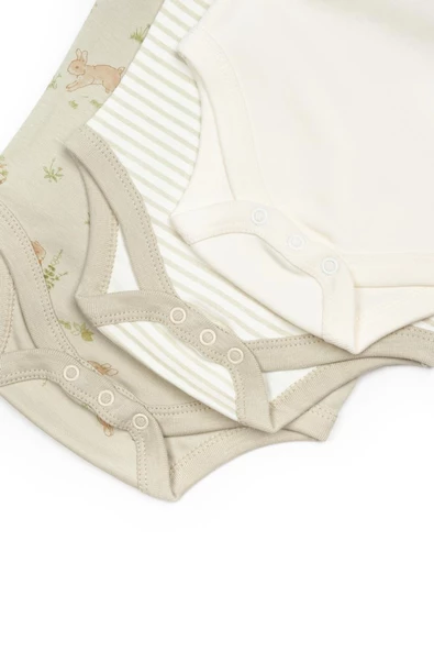 Bebek 3lü Askılı Badi Kutu Set %100 Organik Pamuk, Bebek ve Yenidoğan Serisi - CSY5709 - 9