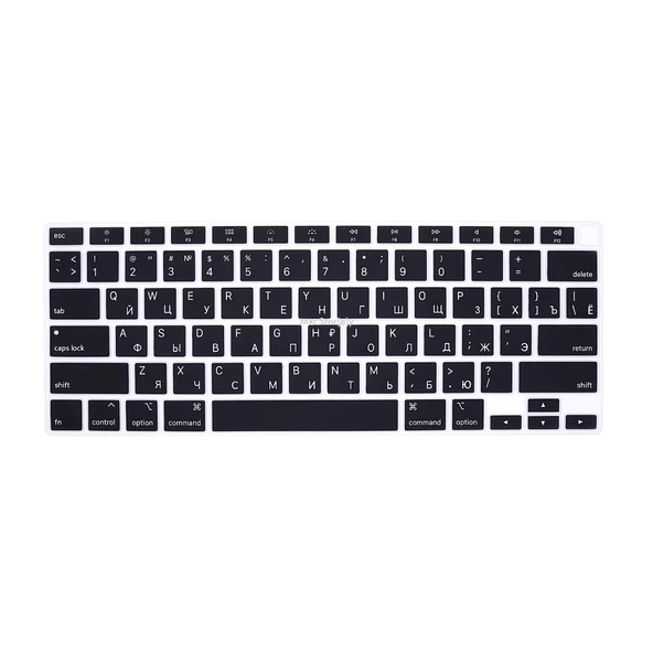 Rusça Klavye Koruyucu Macbook Air M1 13 inç 2020 (TouchID'li Air) A2337 A2179 US Enter ile Uyumlu - 1