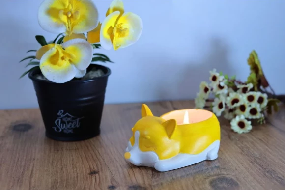 Şirin Kedi Biblo Skulent Saksı ve Mumluk