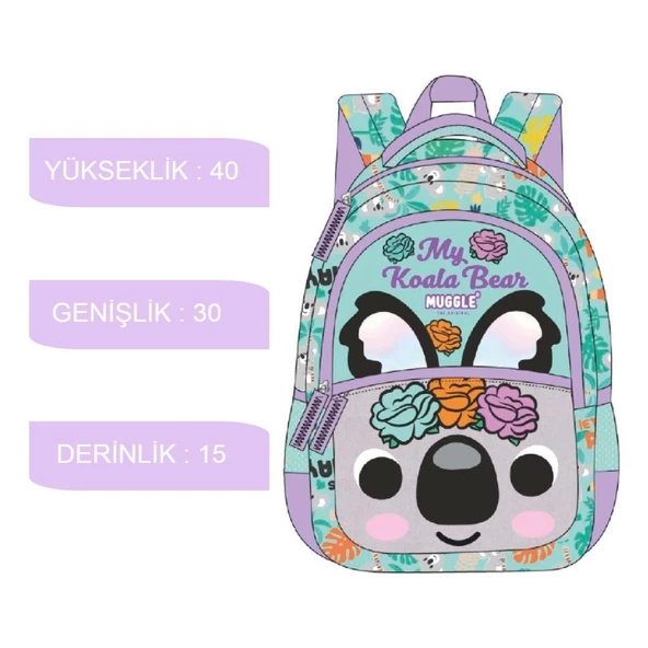 Muggle 3 Bölmeli Koala Okul Sırt Çantası MU-9102 - 2