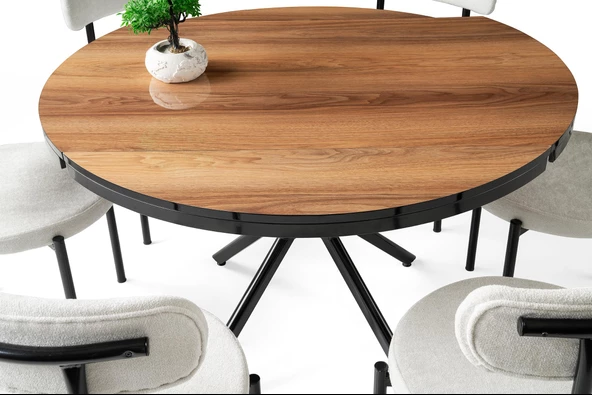 Bade MDF Oval HighGloss Açılır Mutfak Masası 73x120 - Resim 5