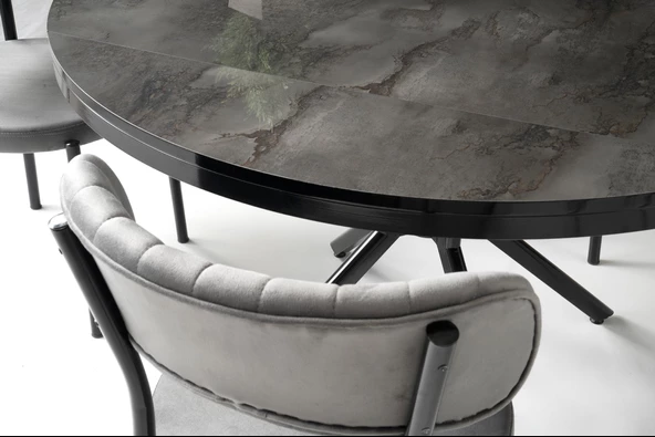 Bade MDF Oval HighGloss Açılır Mutfak Masası 73x120 - Resim 10