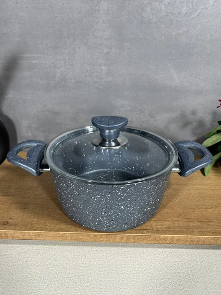 GRANİT 20 CM EZME DERİN TENCERE GRİ