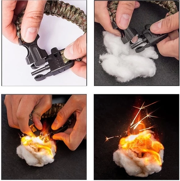 Pratik Survival Kamp Bileklik Düdük Çok Amaçlı - Resim 3