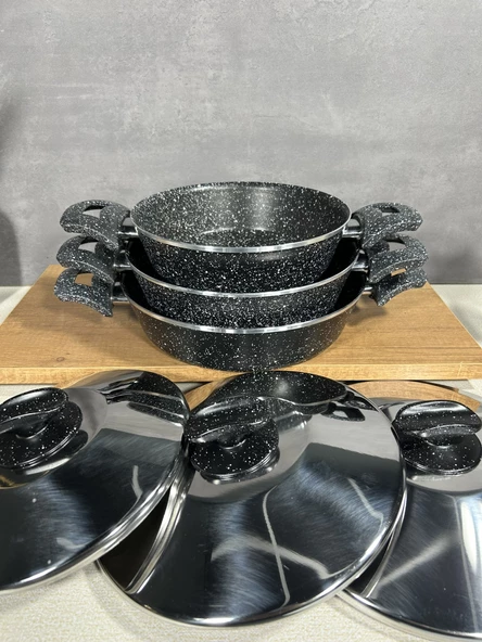 3 LÜ OMLET SET ÇELİK KAPAK 20-22-24 CM - 2