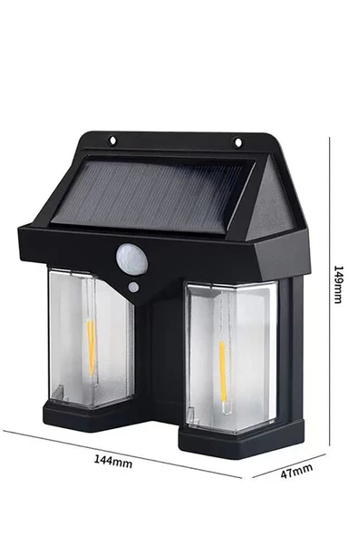 Dış Mekan için Güneş Enerjili Duvar Lambası Su Geçirmez hereket sensörlü - 6