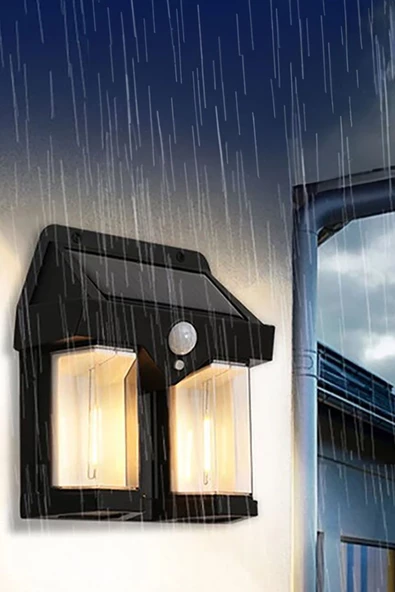 Dış Mekan için Güneş Enerjili Duvar Lambası Su Geçirmez hereket sensörlü - 4