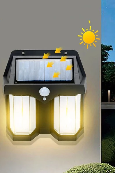 Dış Mekan için Güneş Enerjili Duvar Lambası Su Geçirmez hereket sensörlü - 2