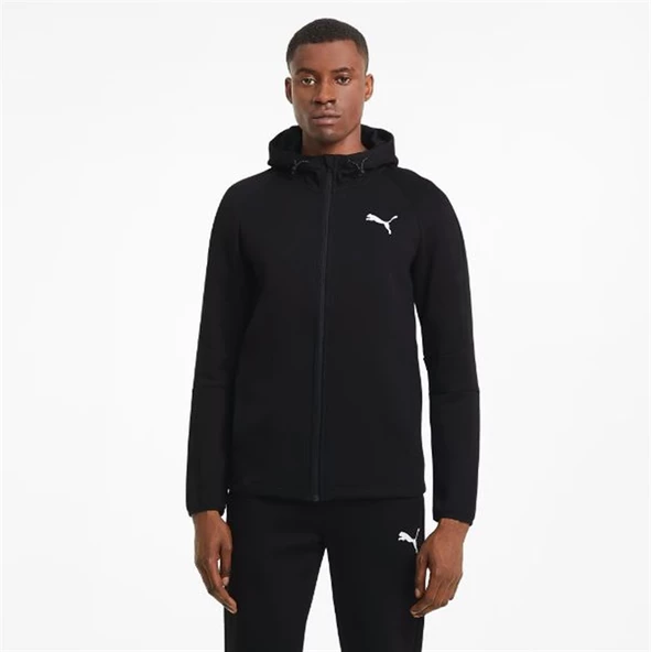 Puma Evostripe Core FZ Siyah Erkek Kapüşonlu Sweatshirt Hırka - 585812 01