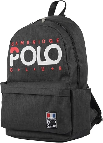 Cambridge Polo Club Normcore Matara Cepli Unisex Okul Sırt Çantası Siyah / CPC3027.0001 - Resim 2