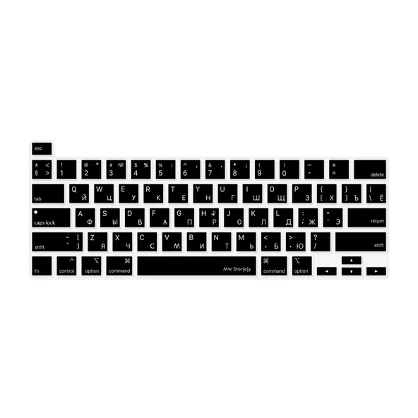 Rusça Klavye Koruyucu Macbook Pro M1-M2 13 inç 2019/2022 (Touchbarlı) A2251 A2289 A2338 A2141 US Enter ile Uyumlu