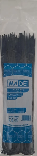 MADE KABLO BAĞI 3,6X370 mm SİYAH 100 LÜ