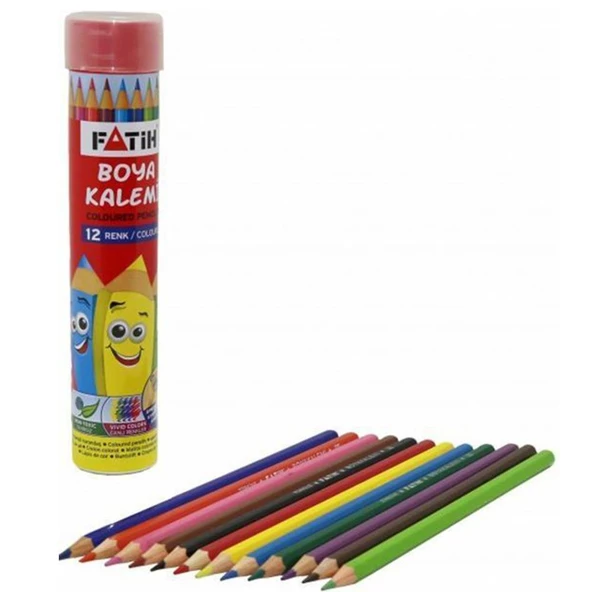 Fatih Metal Kutuda Tam Boy Kuru Boya Kalemi 12 Renk - 5