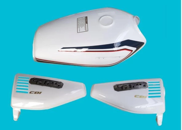 CG-AGK 125 BENZİN DEPOSU ŞAMANDIRASIZ VE YAN KAPAKLAR TAKIM BEYAZ - 1