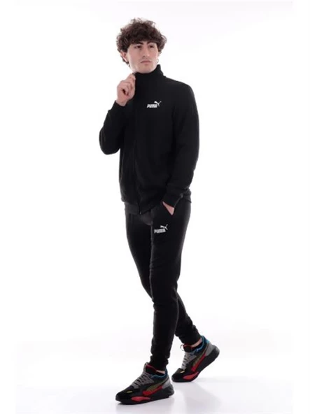 Puma Clean Sweat Siyah Erkek Eşofman Takımı - 585840 01 - 2