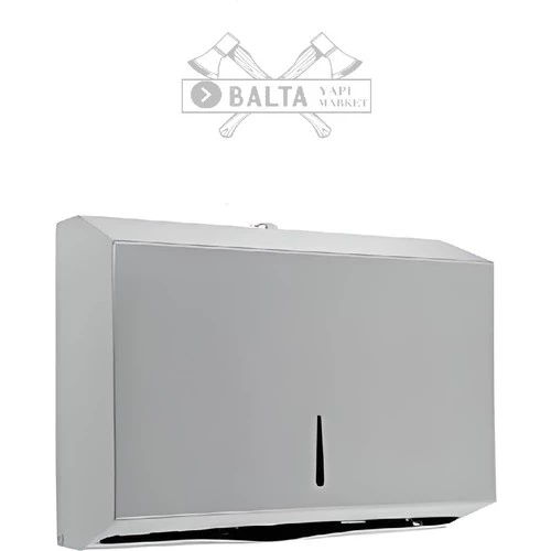 MaxiFlow Z Katlama Kağıt Havluluk 200'LÜ Wc Kağıt Dispanseri Krom Z Katlama 200 Peçetelik Duvara Monte - Resim 2