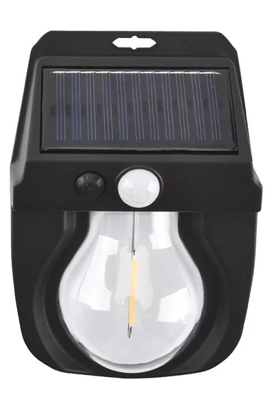 Güneş Enerjili Dekor Balkon Bahçe Aydınlatması Ampul Şeklinde Şık Led Loş Işık - 5