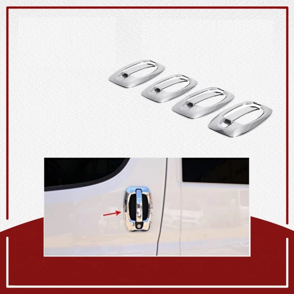UNC Fiat Ducato Kapı Kolu + Çerçeve 2006-2014 Paslanmaz Çelik