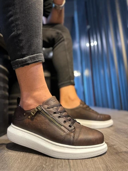 Yüksek Taban Günlük Ayakkabı 555 Mat Kahverengi ürün görseli