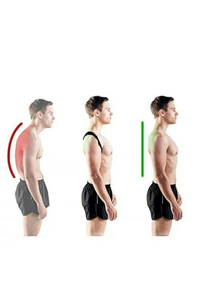 Unisex Siyah Yeni Nesil Dik Duruş Korsesi Kamburluk Önleyici Terletmez Korse - Resim 3