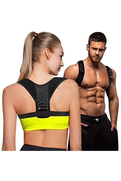 Unisex Siyah Ortopedik Bel Sırt Dik Duruş Korsesi - Resim 2