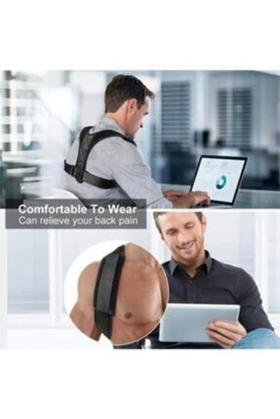 Unisex Siyah Dik Duruş Destek Korsesi - 4